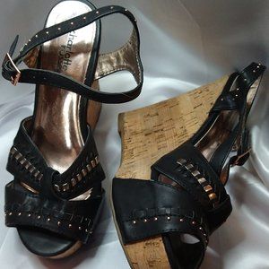 Black and Copper Cork Wedges
